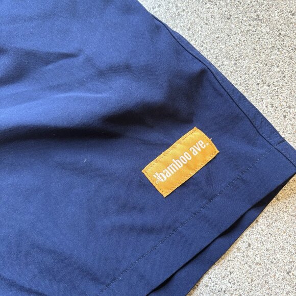 Bamboo Ave Performance Shorts Mens Large L Navy Blue Unlined Stretch Blend - Picture 5 of 16